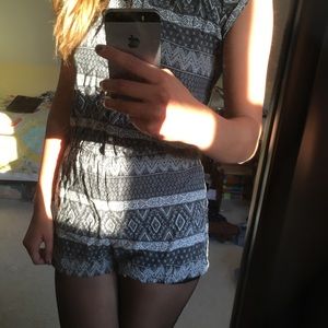 H&M gray Aztec romper